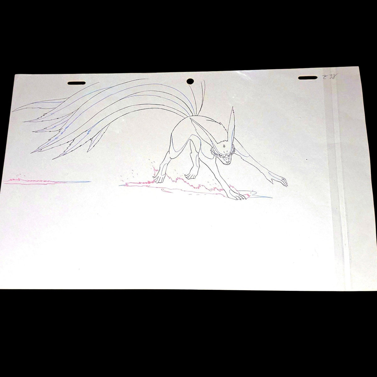 Naruto Shippuden: Kurama with mini Naruto on his head animation douga