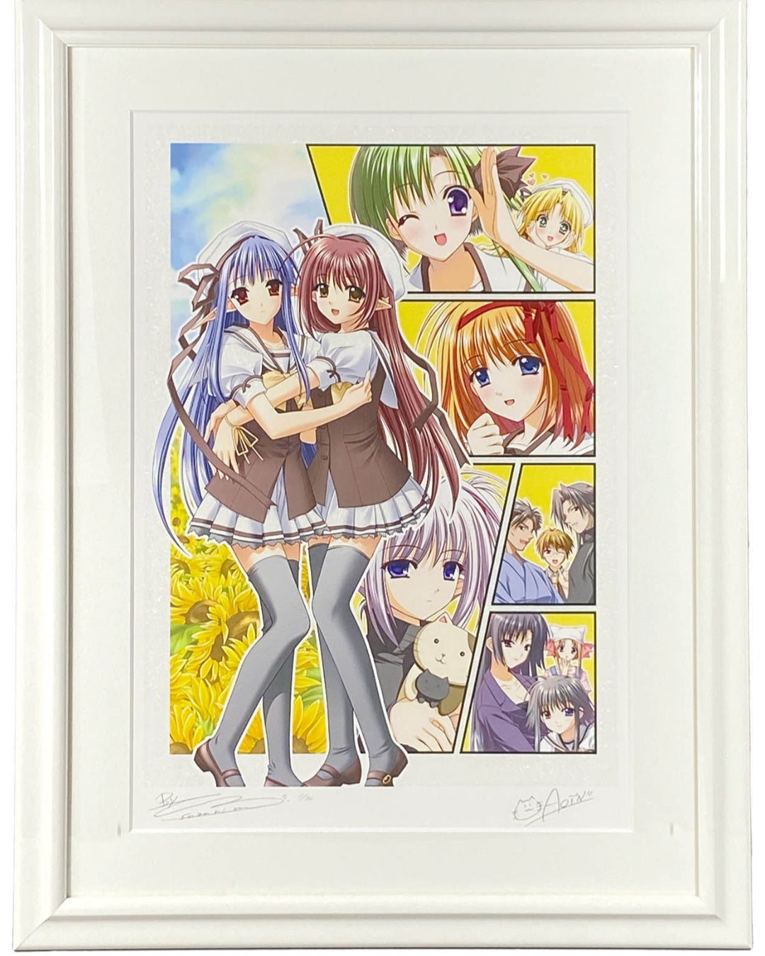 SHUFFLE! Hiro Suzuhira/Aoi Nishimata signed Fine Graph illustration