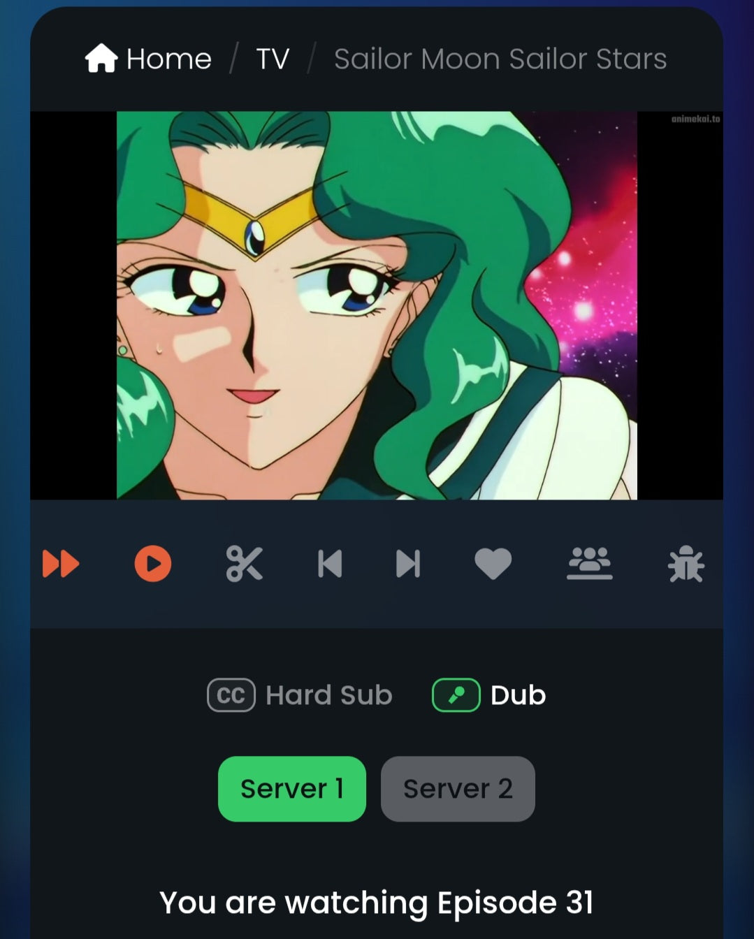 Sailor Moon: Sailor Neptune (Michiru Kaiou) animation genga