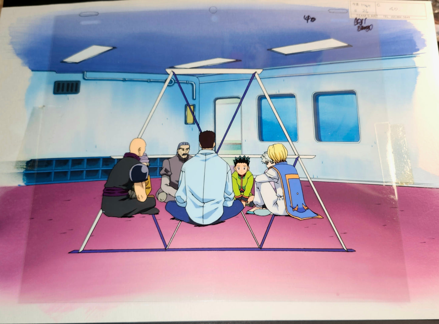 Hunter x Hunter: Group shot animation cel with original background