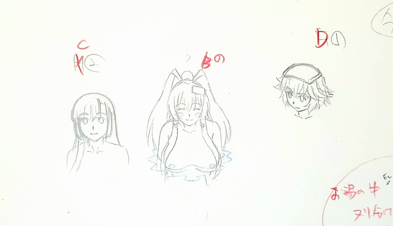 Hyakka Ryōuran Samurai Girls (ecchi): Jūbei Yagyū pan layout genga 3 pc