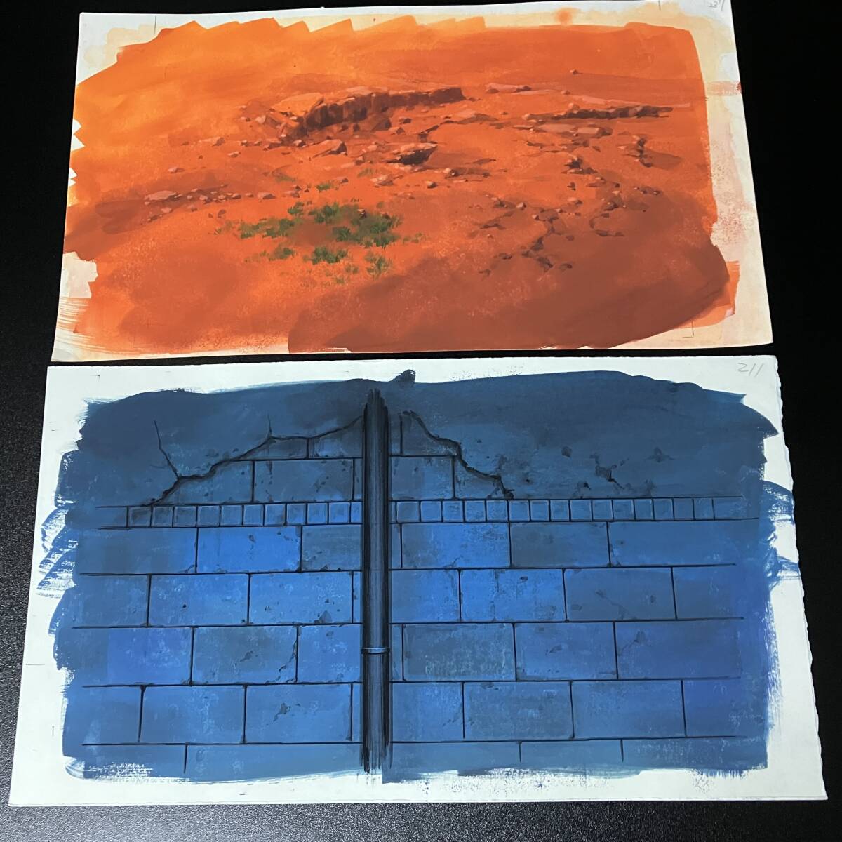Naruto Shippuden: Hand painted background set of 2