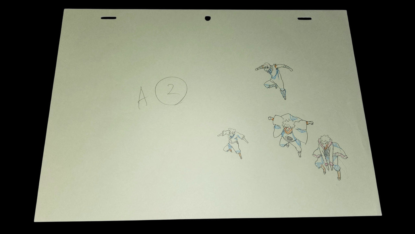 Naruto Shippuden: Rock Lee, Kiba, Choji& Ten ten animation genga