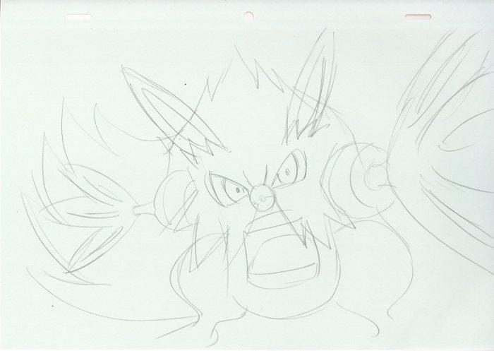 Pokémon Journeys Shiftry rough key animation genga #4