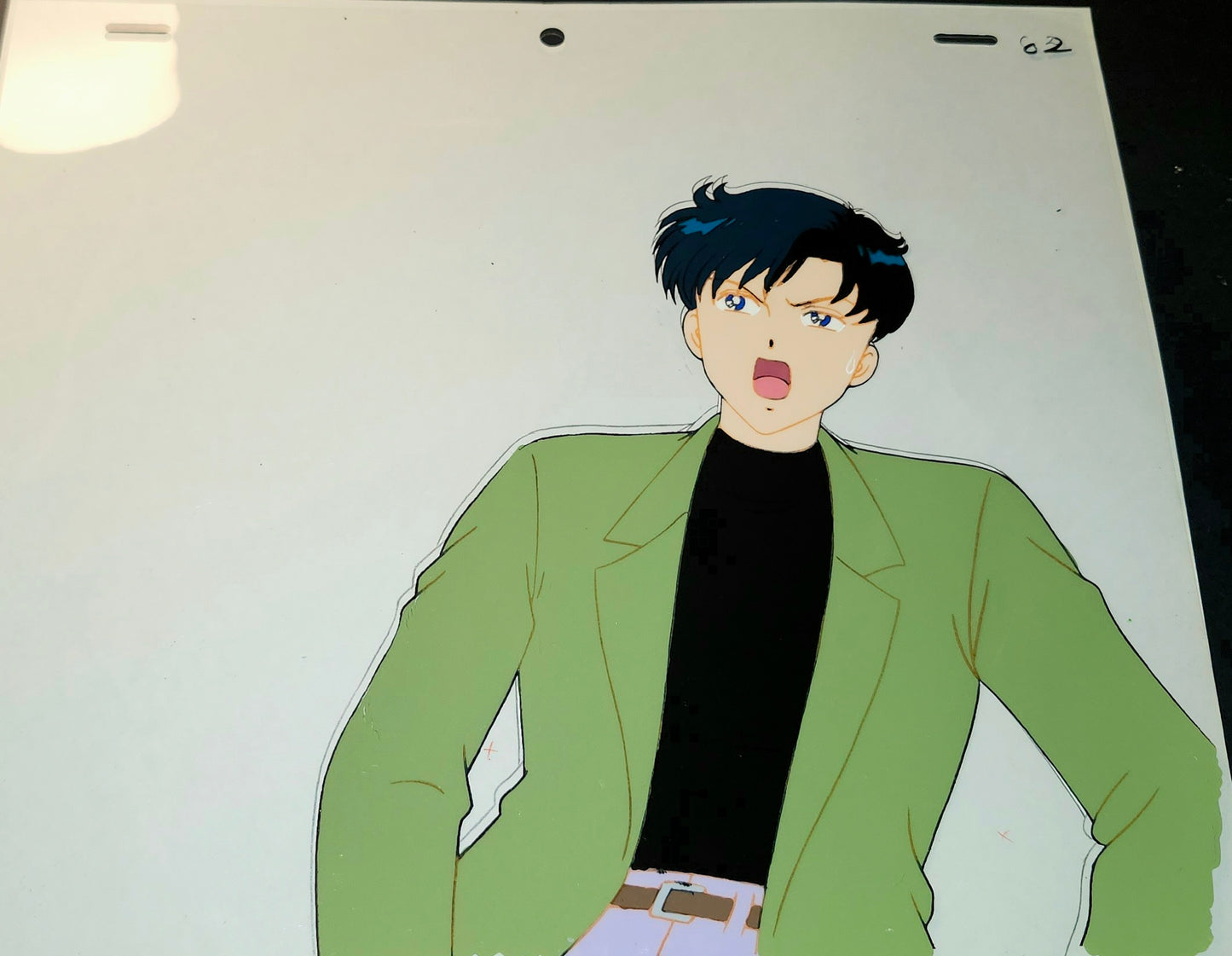 Sailor moon: Mamoru Chiba (tuxedo mask) animation cel