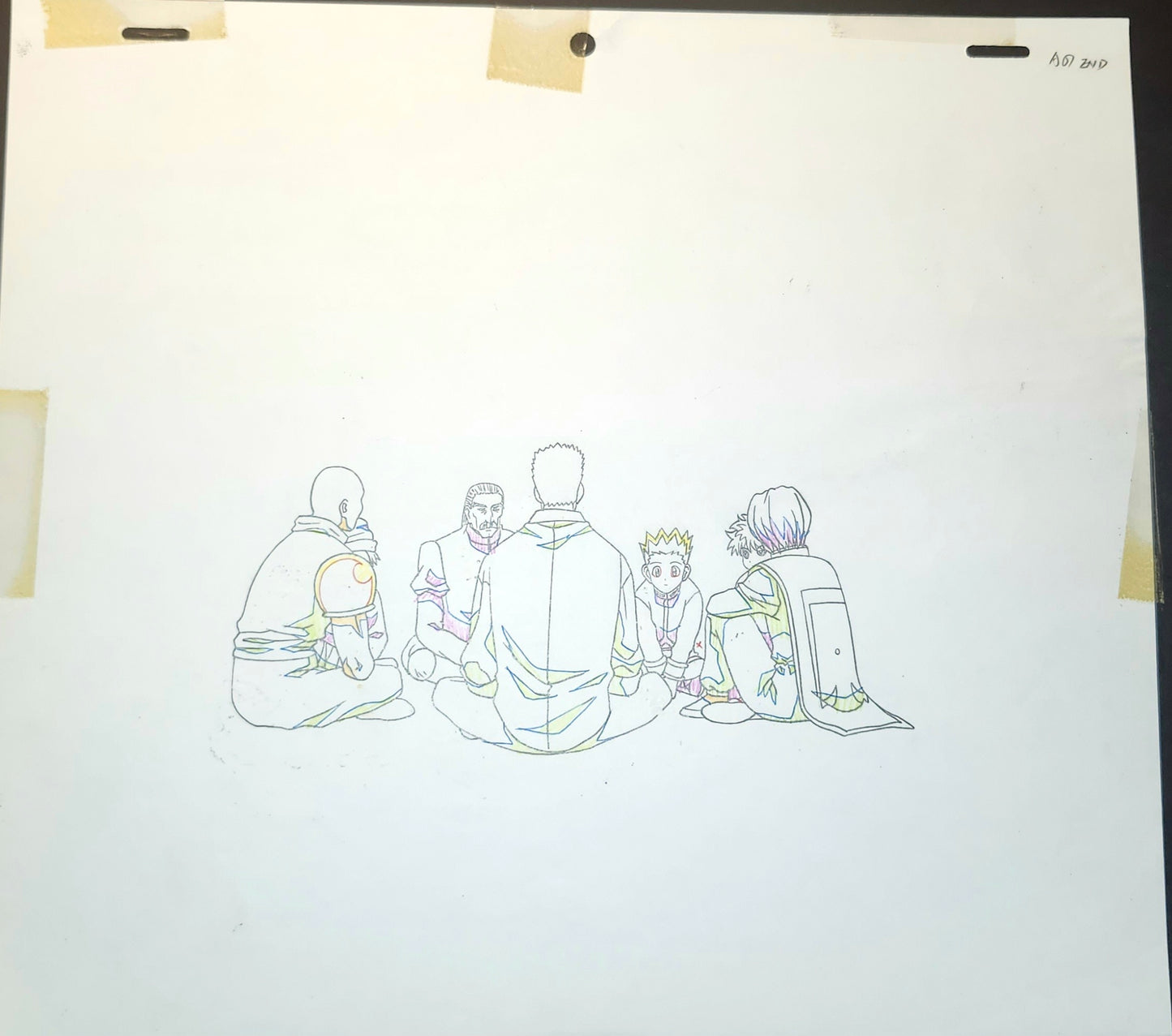 Hunter x Hunter: Group shot animation cel with original background