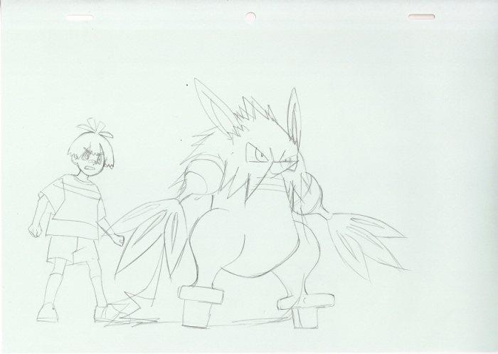 Pokémon Journeys Shiftry rough key animation genga #2