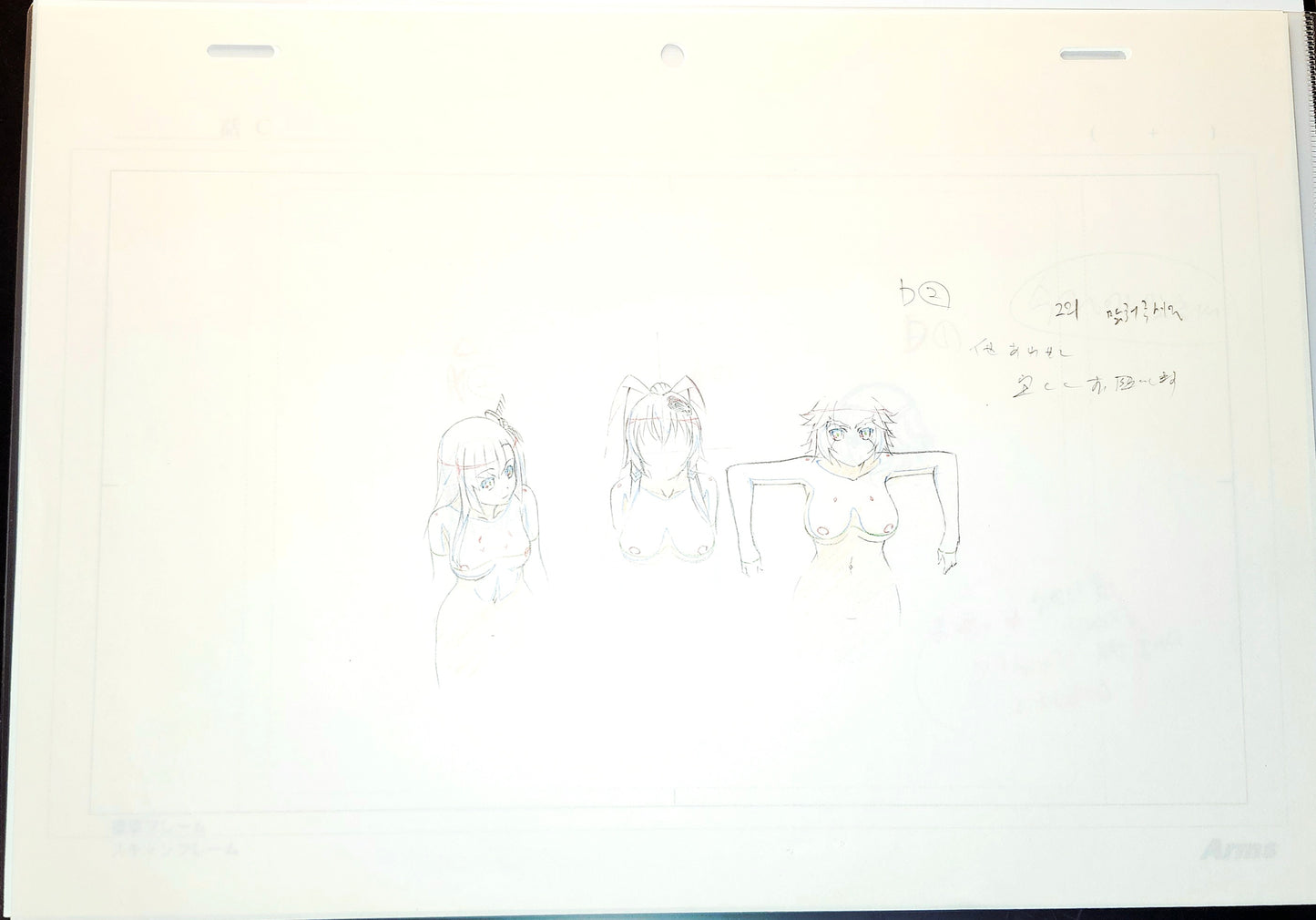 Hyakka Ryōuran Samurai Girls (ecchi): Jūbei Yagyū pan layout genga 3 pc