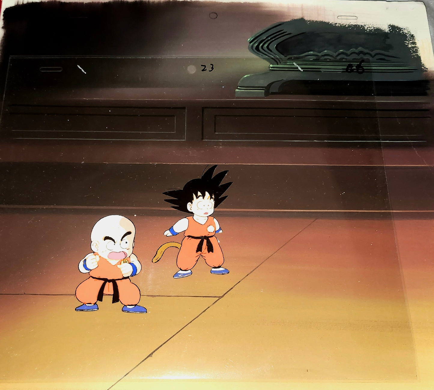 Dragonball: kid goku & krillin animation cel