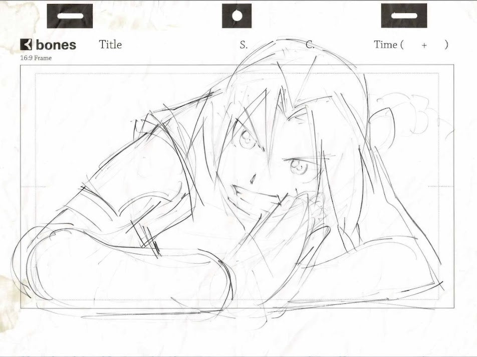Fullmetal Alchemist brotherhood: ep 15 key animation layout Genga Ed vs. Fu scene #1