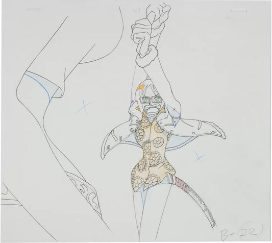 One Piece Tashigi vs Nico Robin OP key animation genga