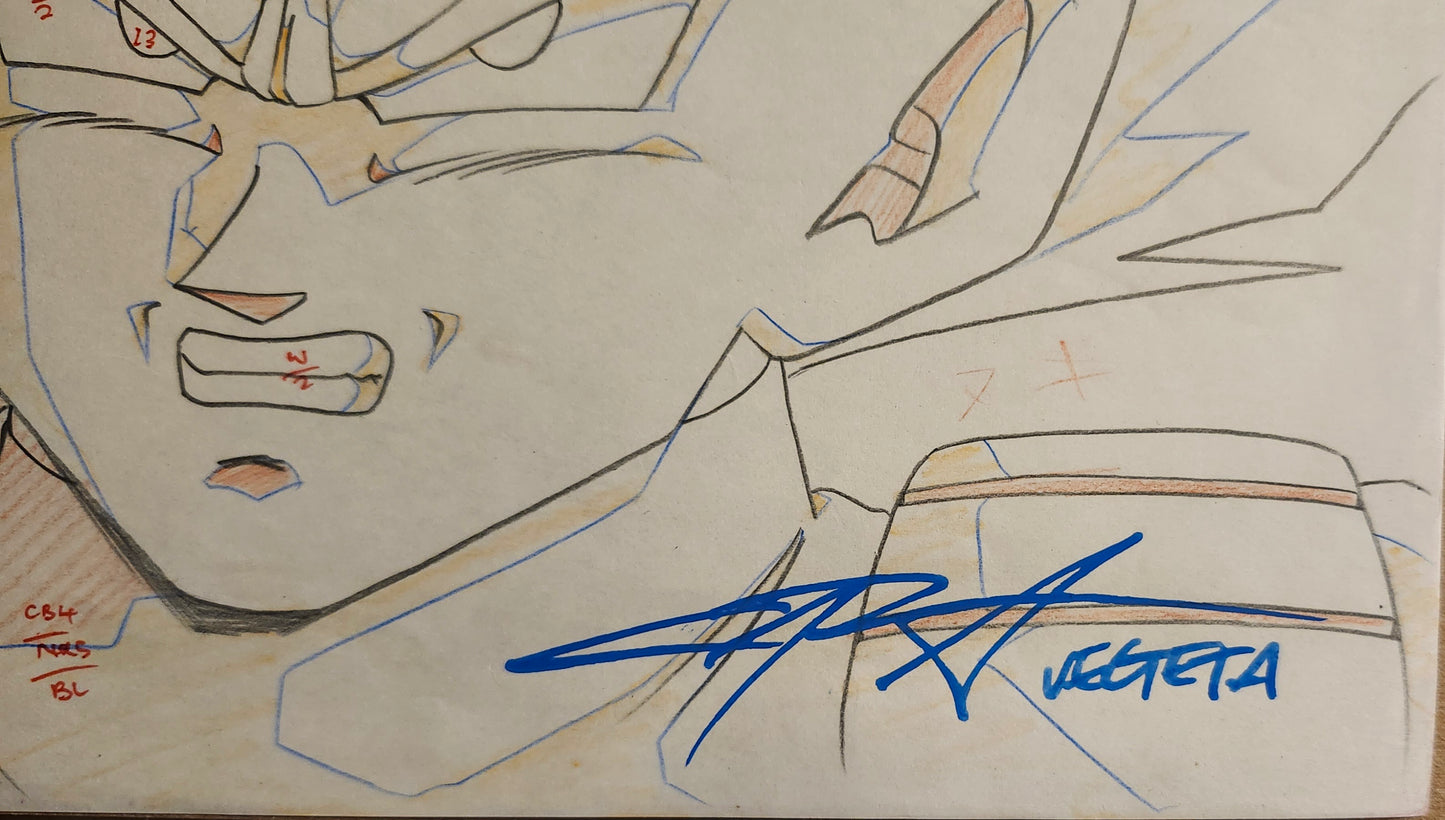 Dragonball Z: ssj Vegeta animation douga signed by Chris sabat