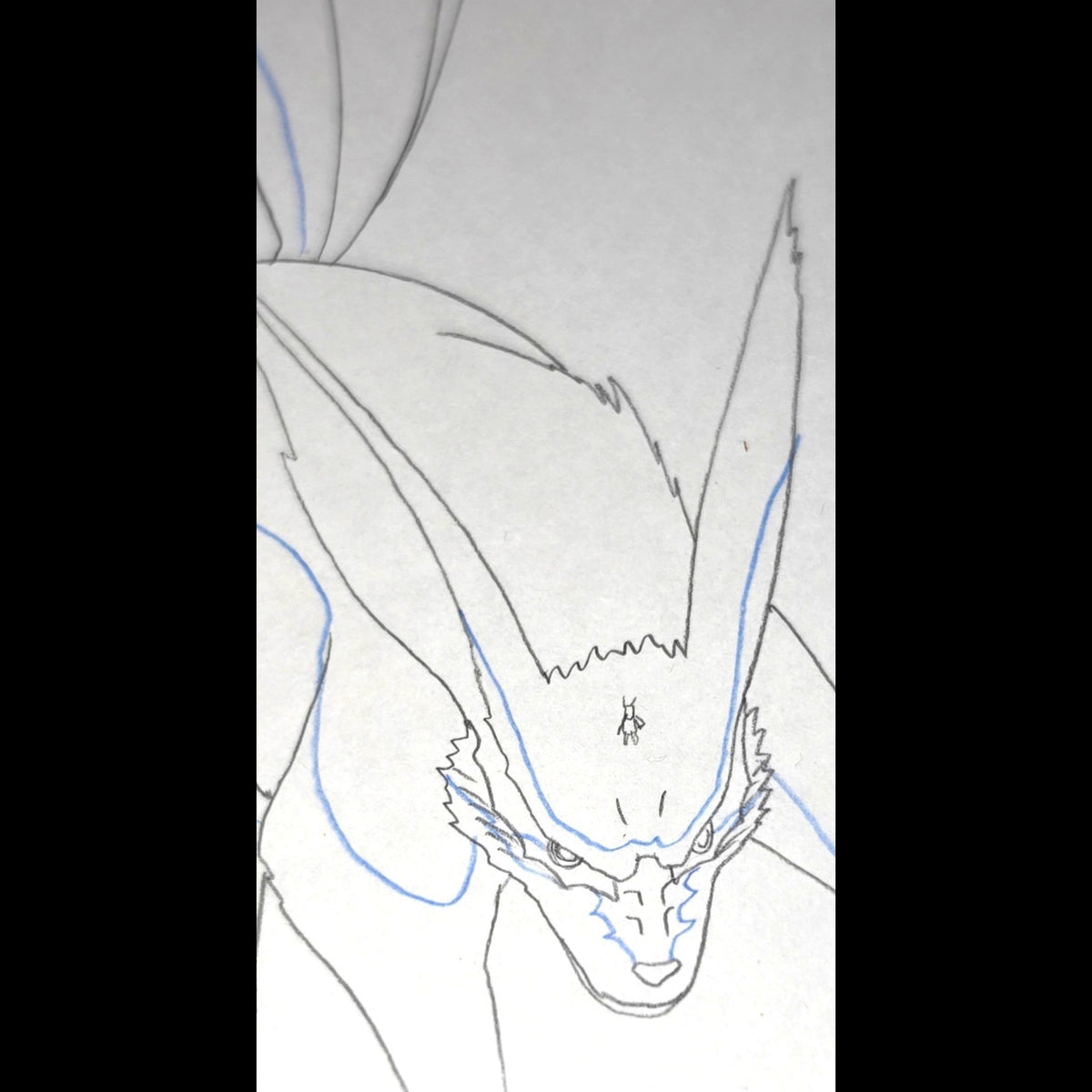 Naruto Shippuden: Kurama with mini Naruto on his head animation douga