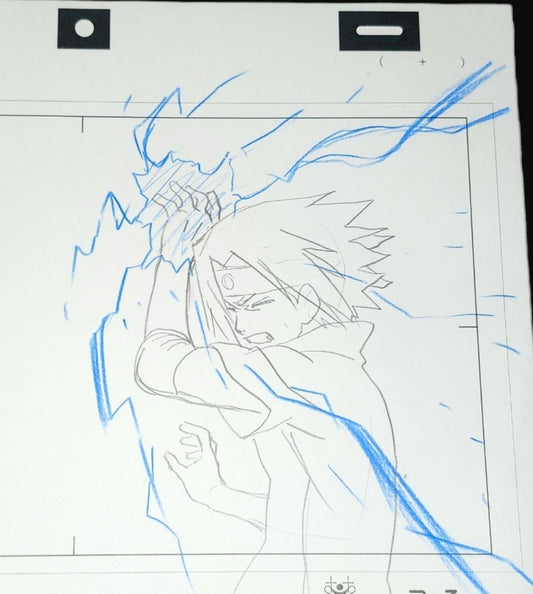 Naruto Shippuden: Sasuke using Chidori animation genga 2 pc