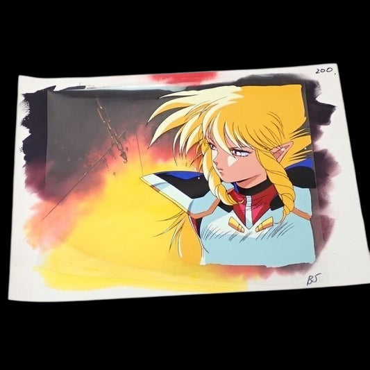 Fight!! Iczer-One: Iczer-One animation cel + original background