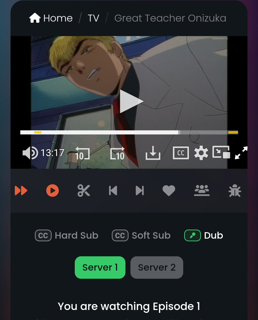 GTO Great Teacher Onizuka: Onizuka Animation Cel Ep 1 + hand painted background