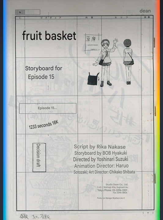 Fruits Basket: Storyboard #15 "There Are No Memories It's OK to Forget"