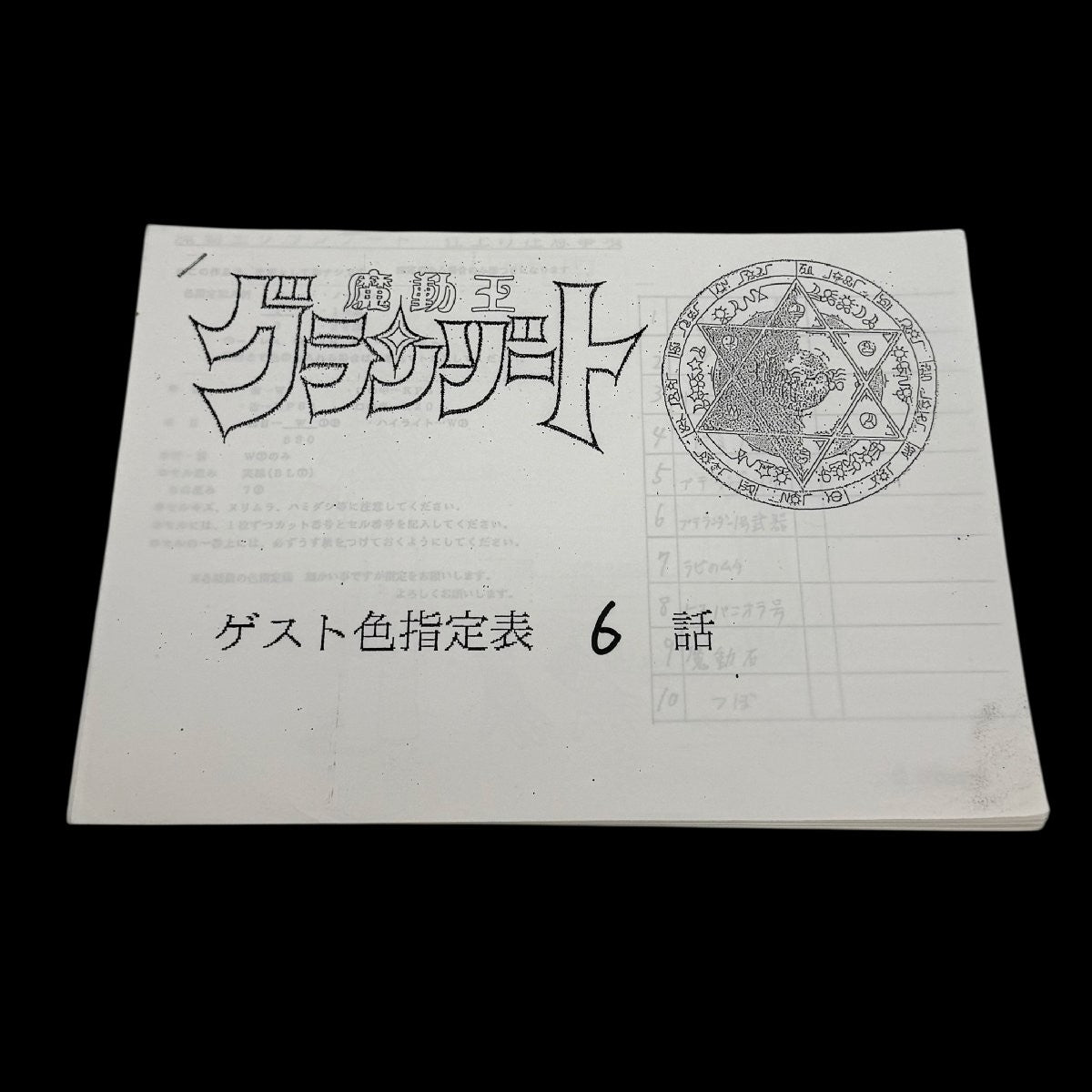 Madou King Granzort: Color Specification / Settings / Materials Episode 6 & 12 Booklets