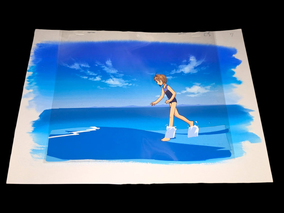 CardCaptor Sakura: Sakura Kinomoto bathing suit animation cel w background