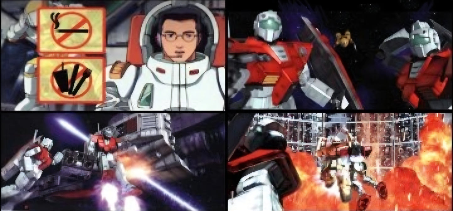 Mobile Suit Gundam The ride: Rare & Unique genga of Gundam character w Thomas the tank engine Nod