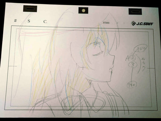 Toradora: Taiga animation layout genga