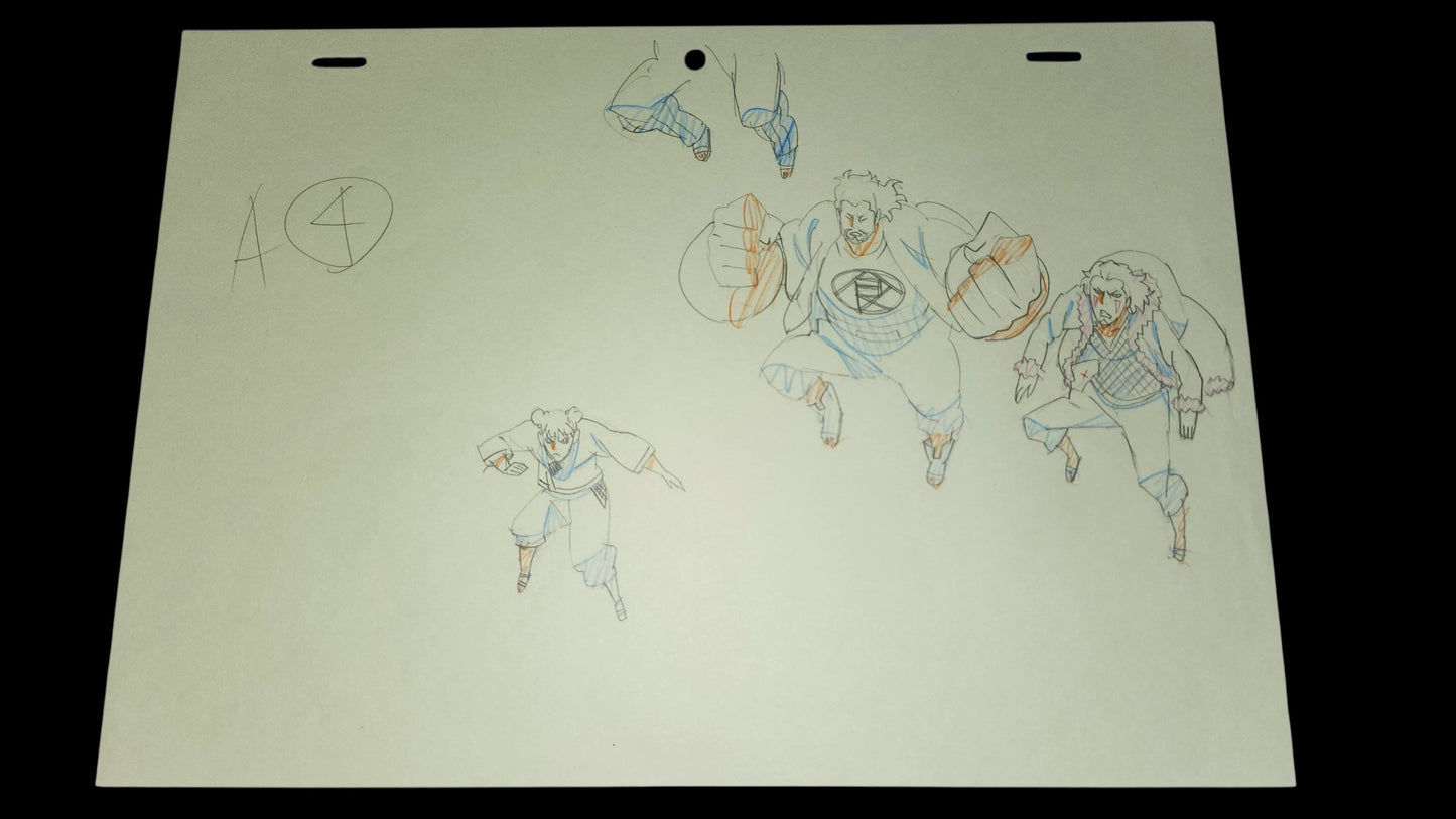 Naruto Shippuden: Rock Lee, Kiba, Choji& Ten ten animation genga