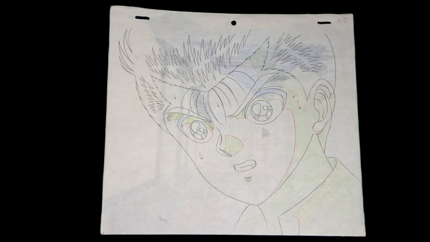 Yu Yu Hakusho: Yusuke Urameshi animation cel + douga Yoshihiro Togashi