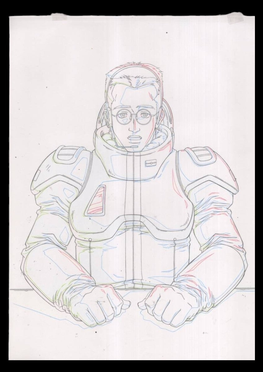 Mobile Suit Gundam The ride: Rare & Unique genga of Gundam character w Thomas the tank engine Nod