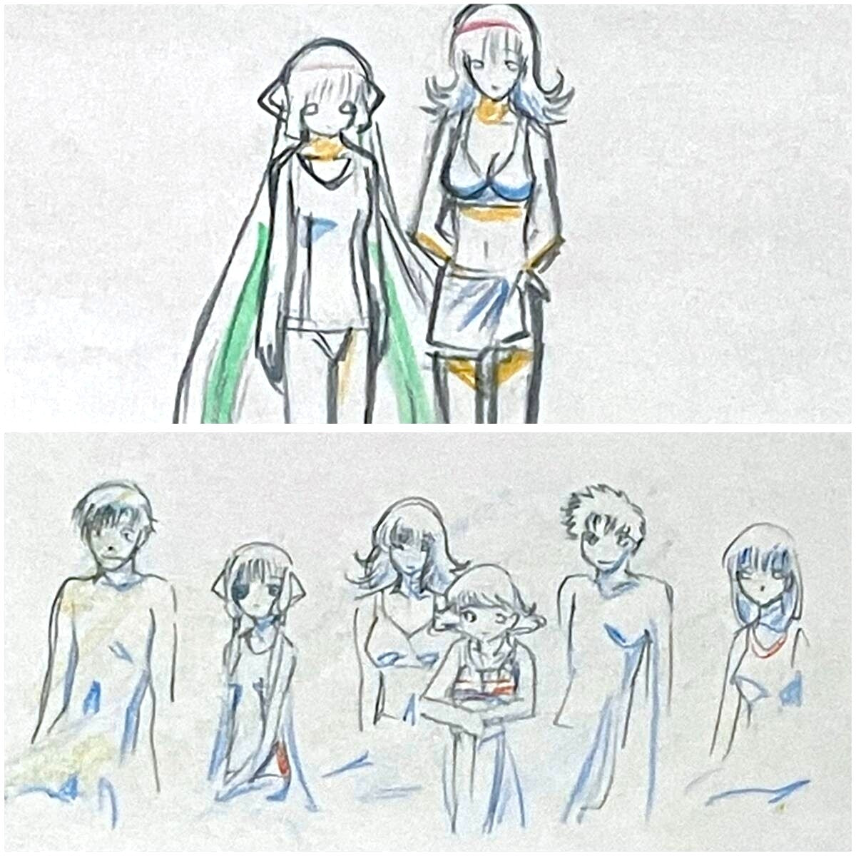 Chobits: Beach scene Chi + Hideki Motosuwa animation genga lot