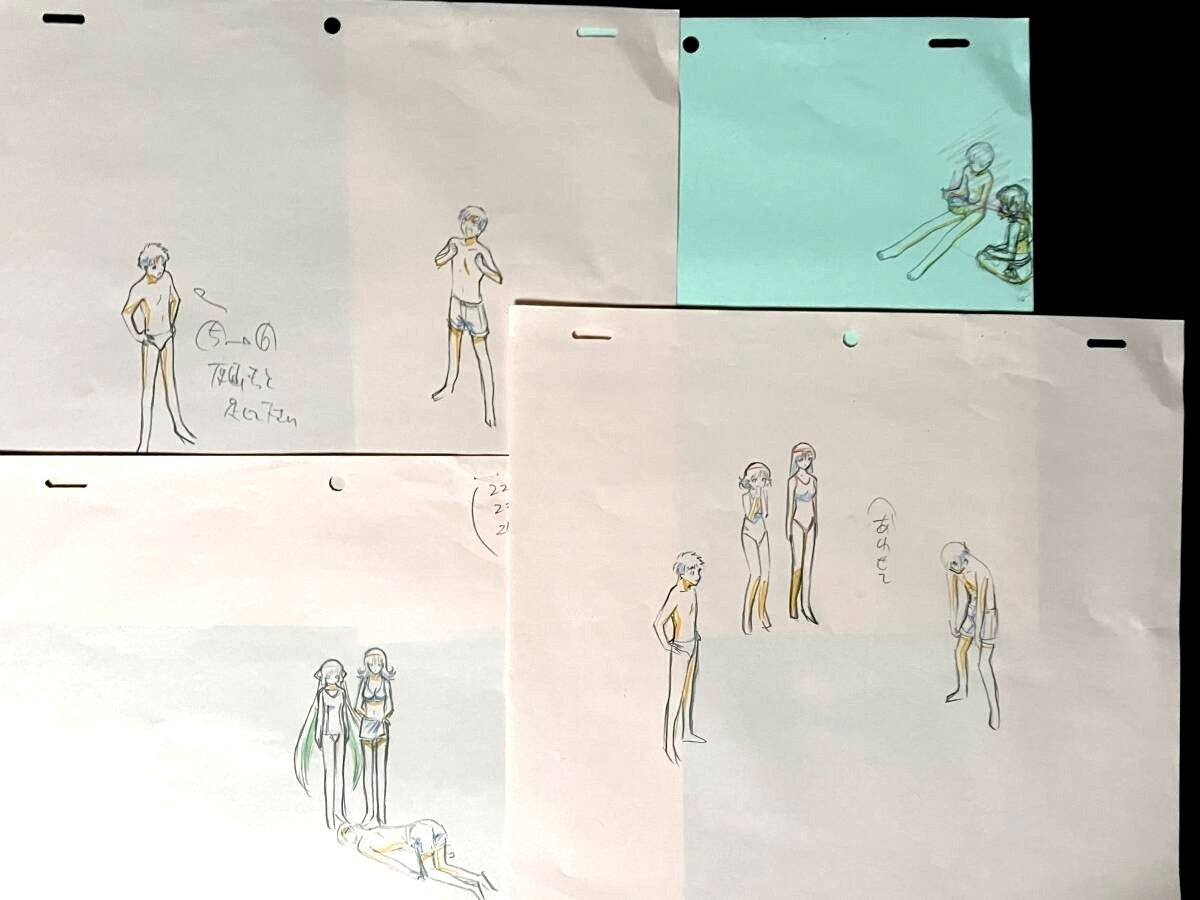Chobits: Beach scene Chi + Hideki Motosuwa animation genga lot