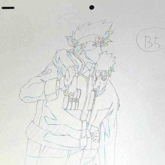 Naruto Shippuden: Kakashi + Naruto animation genga