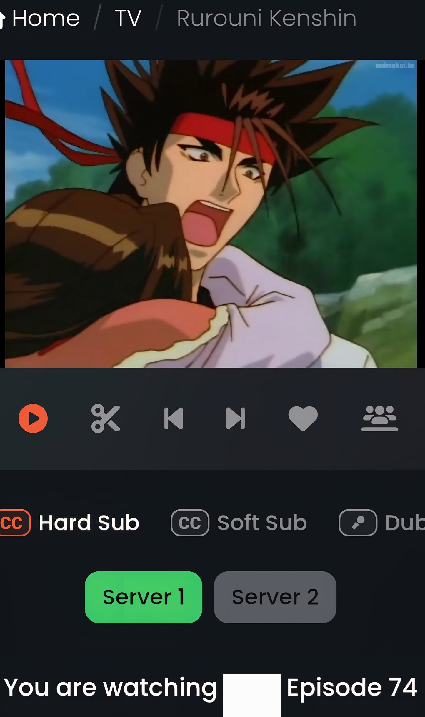 Rurouni Kenshin: Sanosuke animation cel ep 74