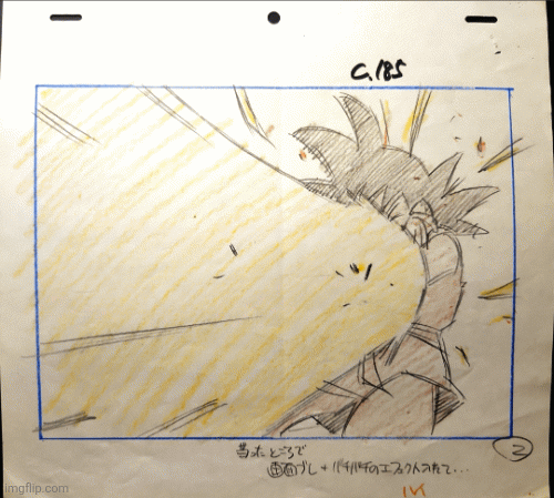 Dragonball gt: kid goku animation genga 3 piece