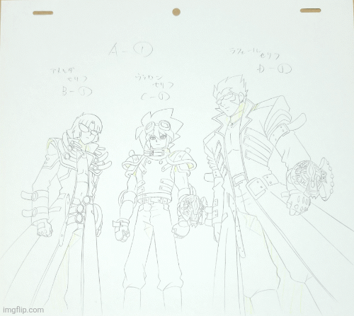 Yu-gi-oh: Rafael x Amelda x Valon animation genga 3pc