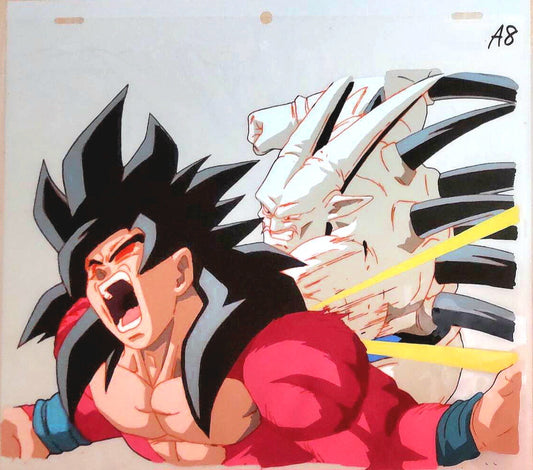 Dragonball GT: SSJ4 Goku + Omega Shenron animation cel