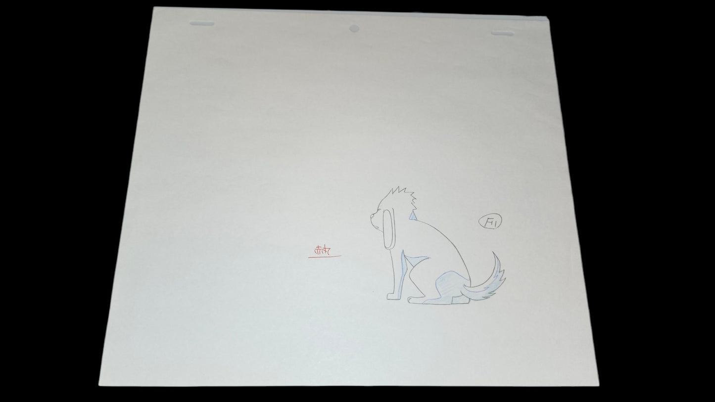 Naruto: Hinata, Kiba, Shino, Akamaru animation genga layout 2 pc