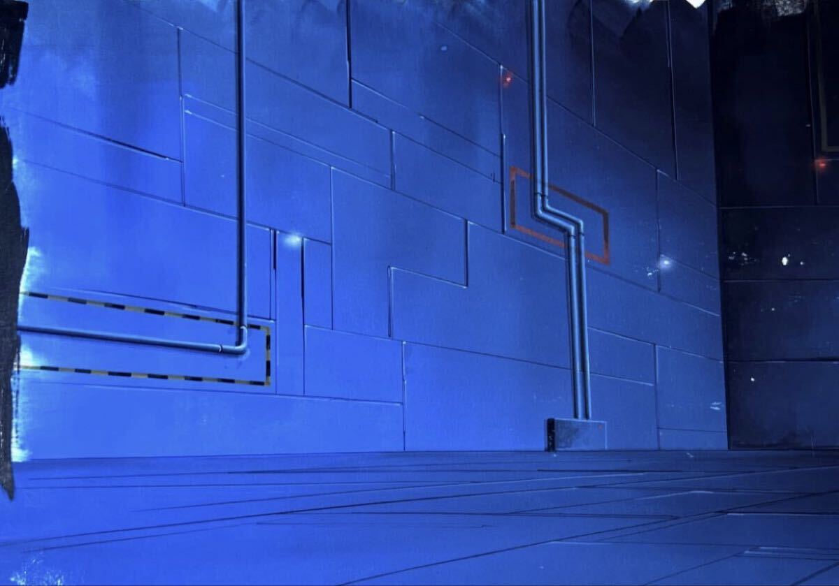 Mobile Suit Gundam Wing: Atmospheric re-entry shuttle large pan animation cel + original background