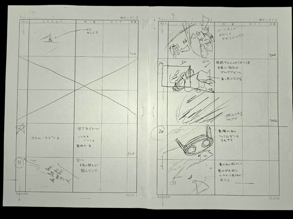 Mobile Suit Gundam- The 08th MS Team: Episode 12 storyboards "Last Resort"  production material