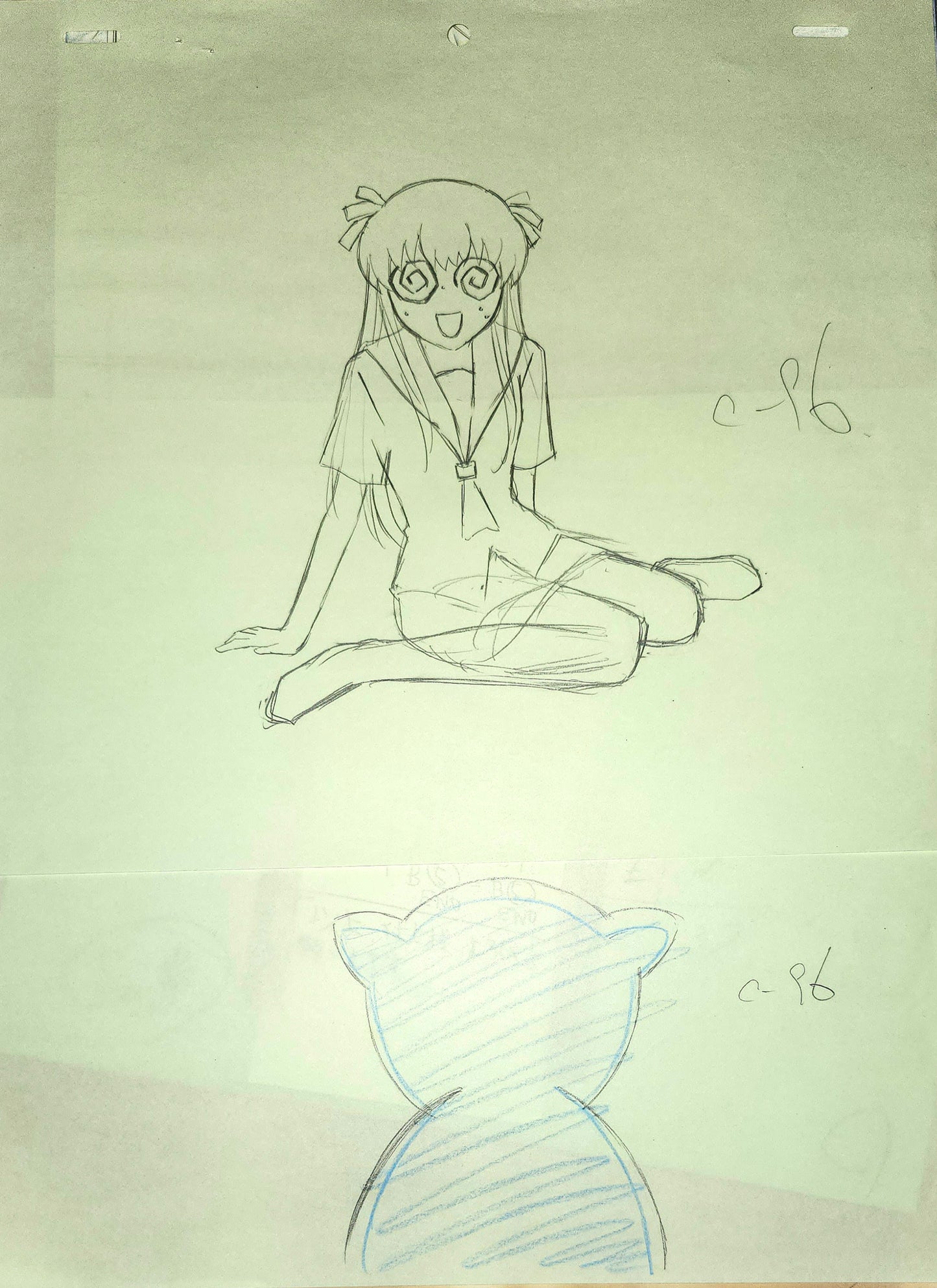 Fruits Basket: Tohru 1st meeting of Ritsu (the monkey) animation genga 3 pc