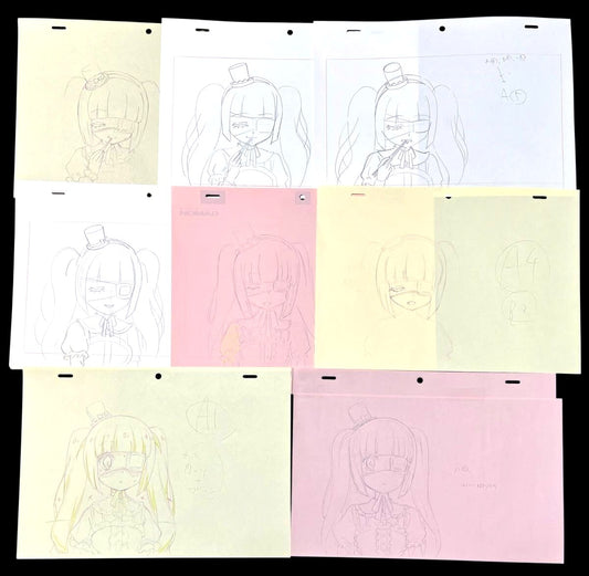 Jashin-chan Dropkick on my Devil: Yurine Hanazono animation genga lot of 8