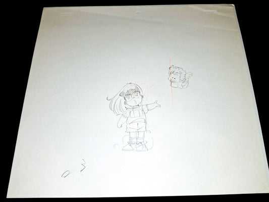 Dr Slump - Summer Vacation Anime Festival Special: The whole Arale-chan family appears!! Who is the Queen Millennia?! 2 pc Genga of Arale Norimaki