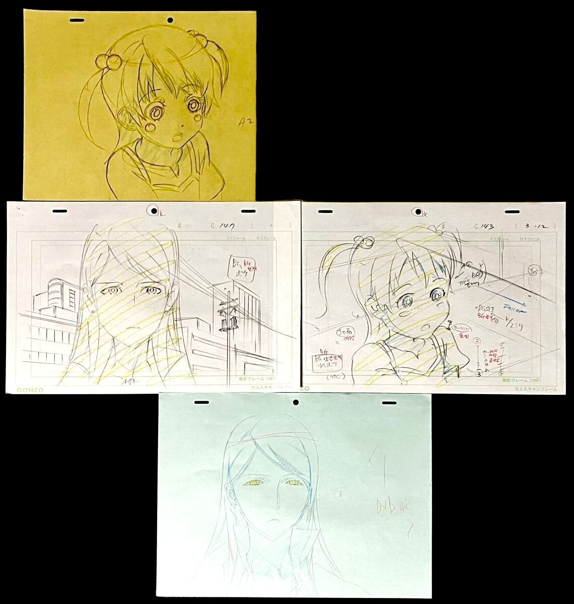 Witchblade: Masane Amaha & Rihoko Amaha mother/daughter genga lot of 4