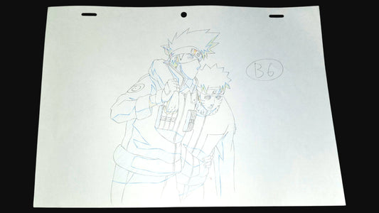 Naruto Shippuden: Kakashi + Naruto animation genga 2 pc