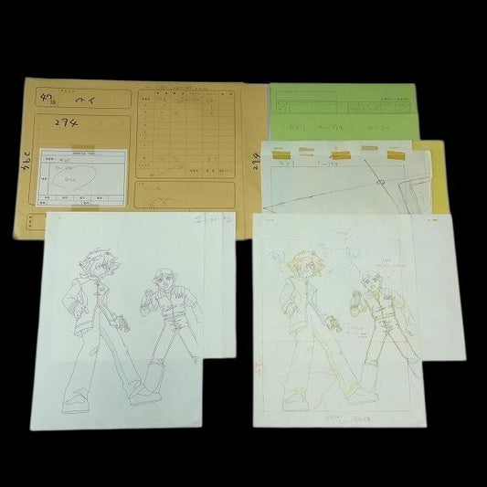 Beyblade VForce: King & Announcer pan animation genga set