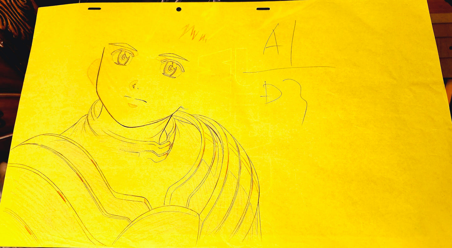 Ah My Goddess The Movie: Keiichi lg animation genga signed by Tony Oliver 2 pc