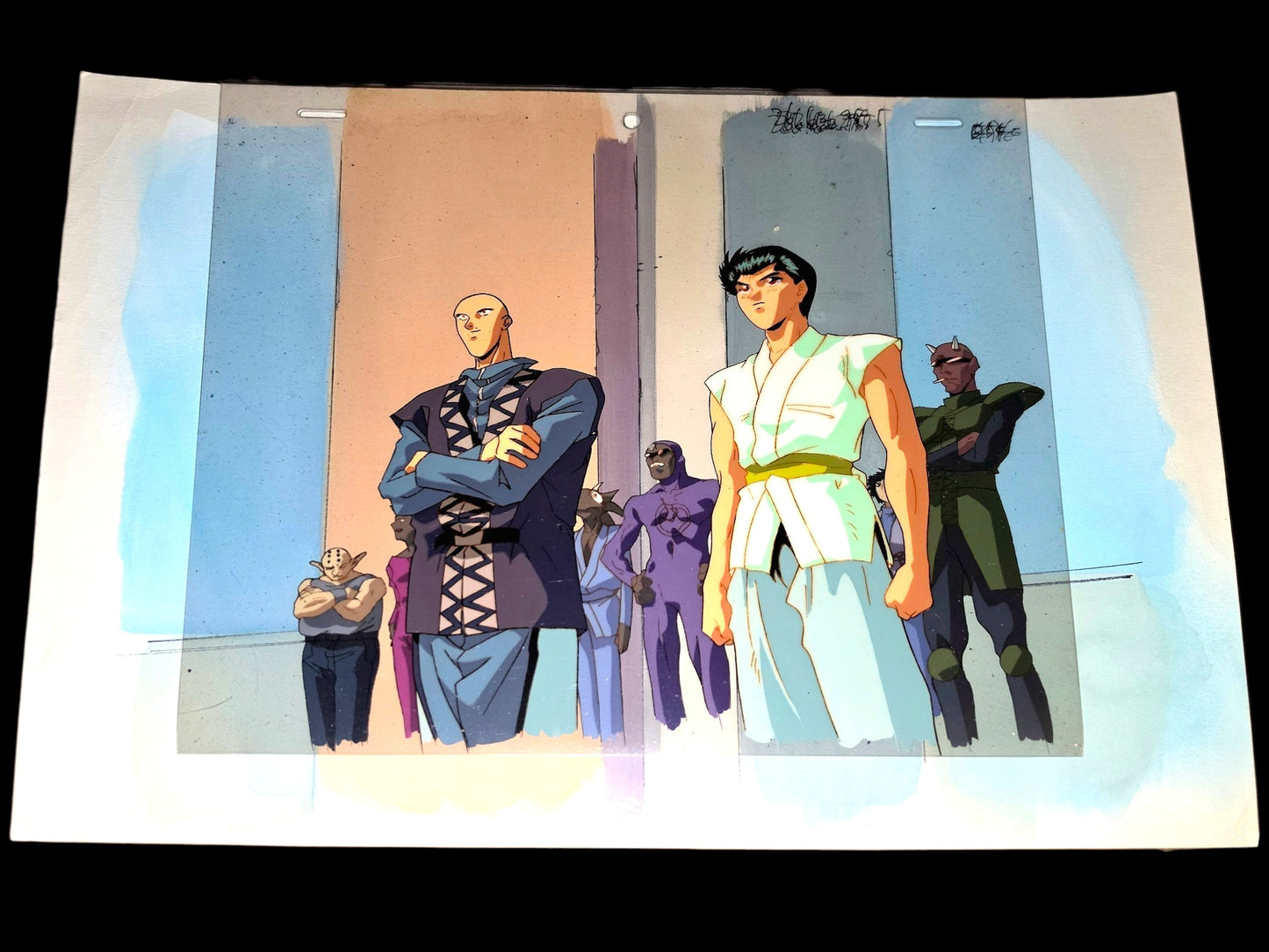 Yu Yu Hakusho: Yusuke  Urameshi & Hokushin animation cel + douga Yoshihiro Togashi