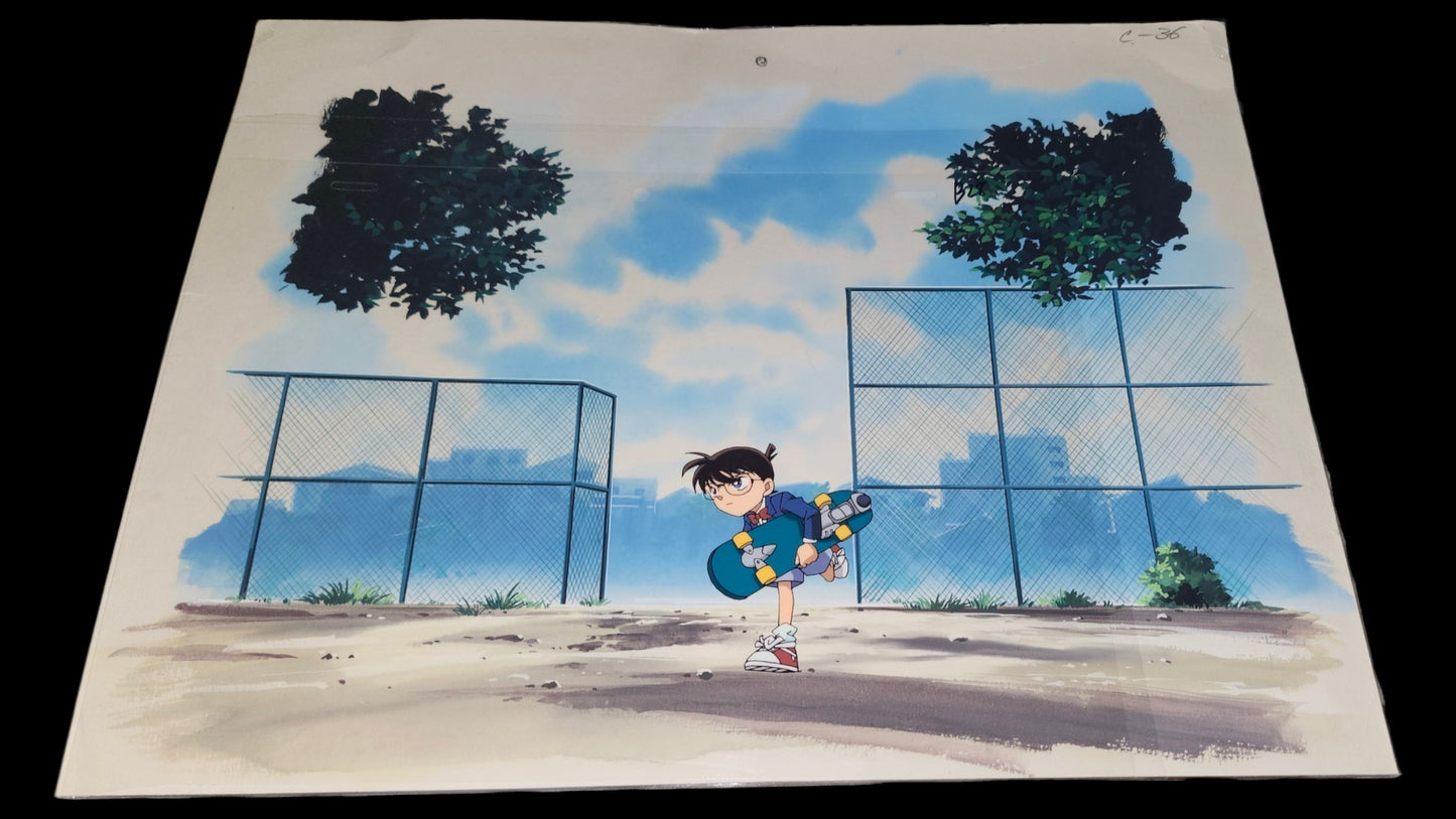 Detective Conan / Case Closed: Conan animation cel w background