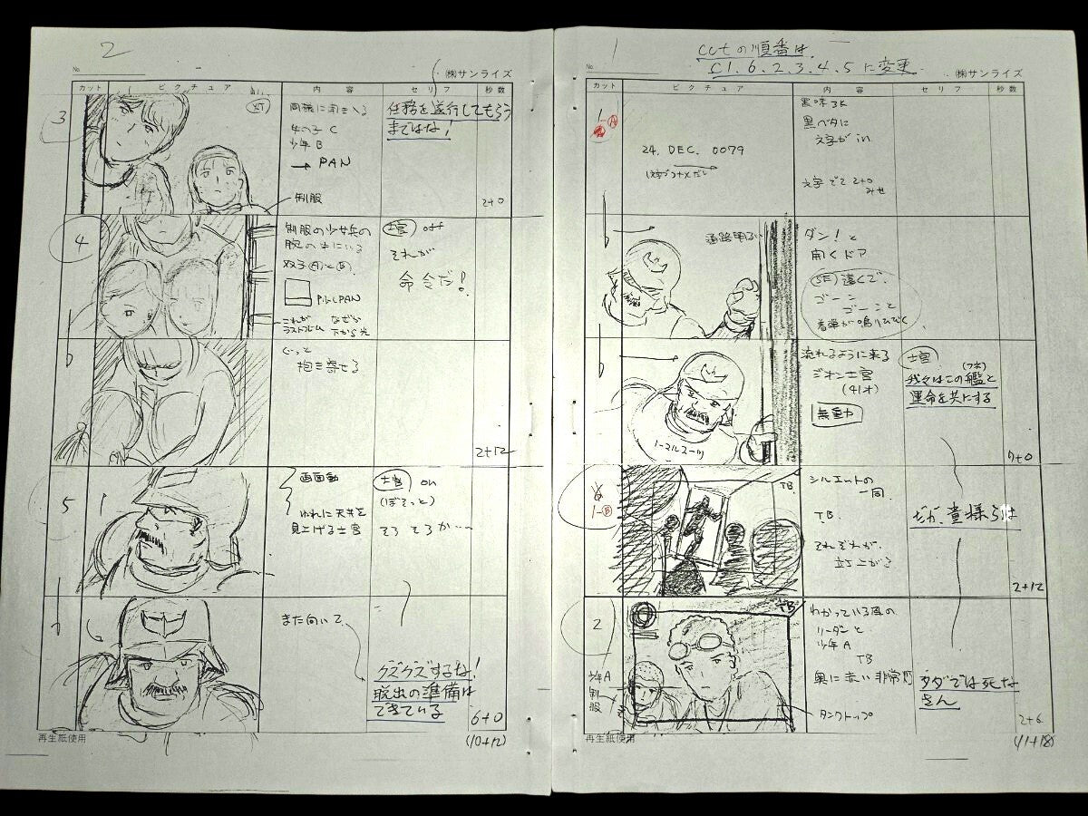 Mobile Suit Gundam- The 08th MS Team: Episode 12 storyboards "Last Resort"  production material