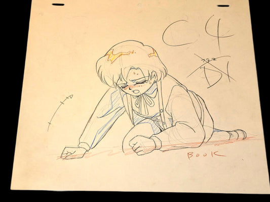 Sailor Moon: Ami Mizuno/Sailor Mercury animation genga + layout 4 pc