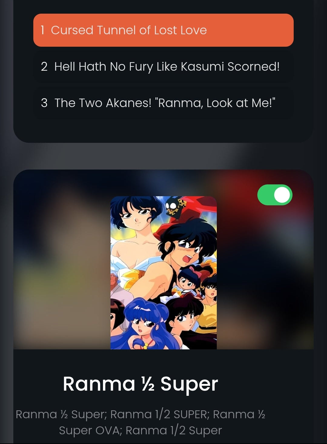 Ranma 1/2 Super OVA Opening: Girl Ranma animation cel Rumiko Takahashi